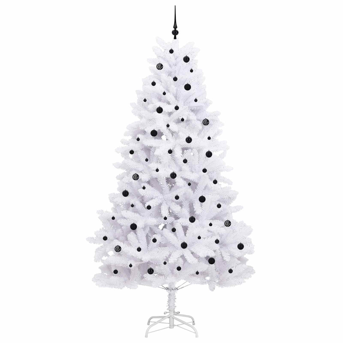 Kunstigt Hinged Juletræ Hvid 270 cm PVC og Stål