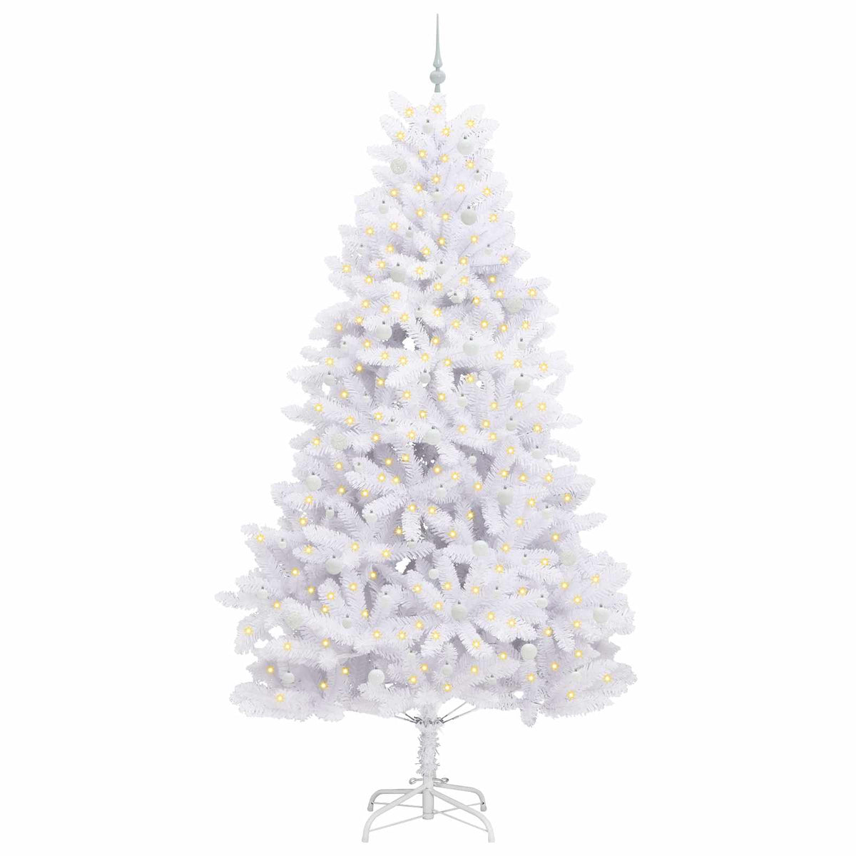 Kunstigt Hinged Juletræ Hvid 270 cm PVC og Stål