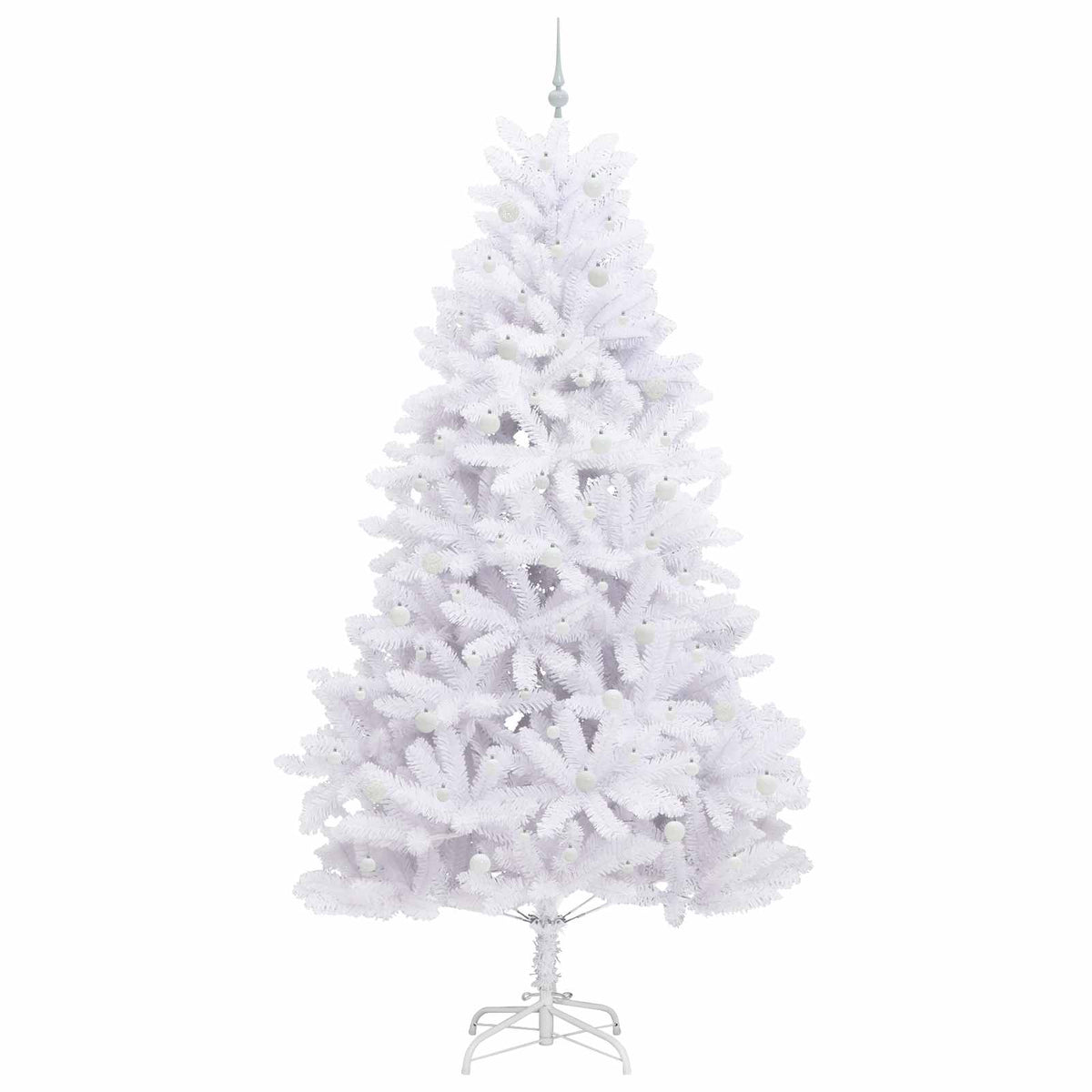 Kunstigt Hinged Juletræ Hvid 270 cm PVC og Stål