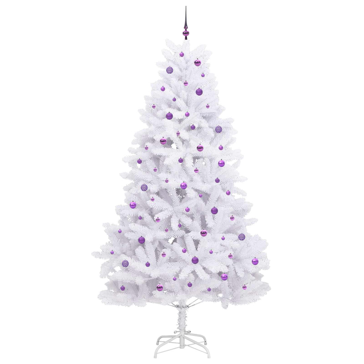 Kunstigt Hinged Juletræ Hvid 270 cm PVC og Stål