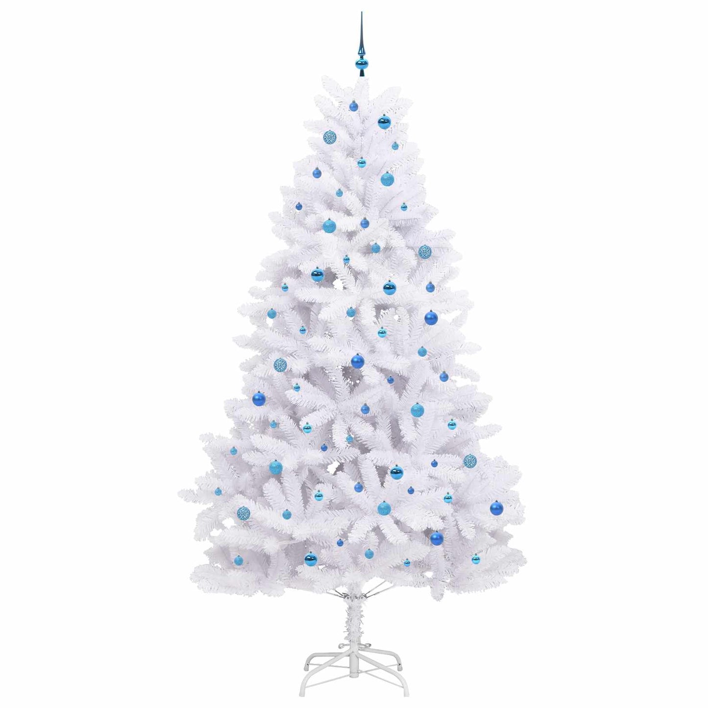 Kunstigt Hinged Juletræ Hvid 270 cm PVC og Stål