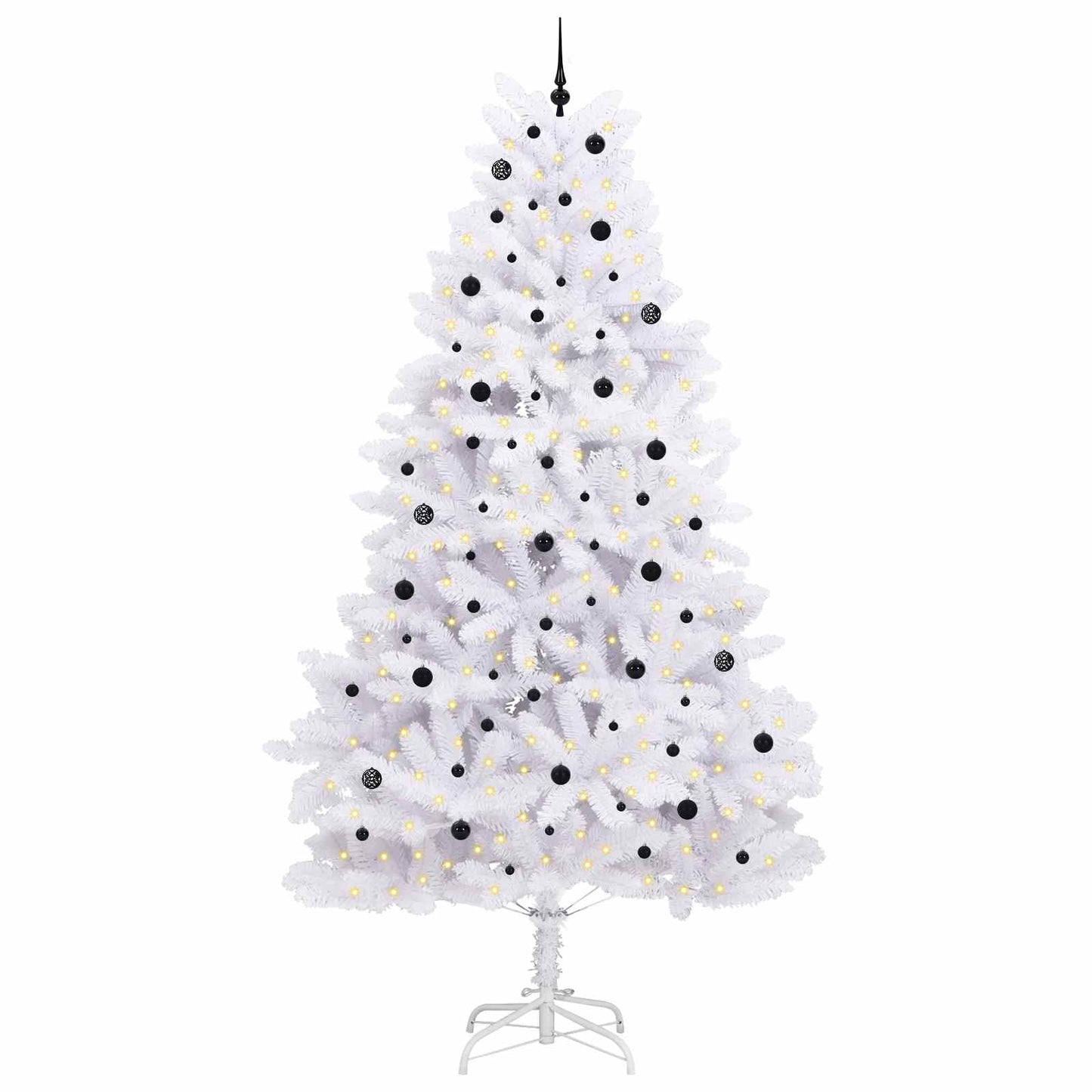 Kunstigt Hinged Juletræ Hvid 300 cm PVC og Stål