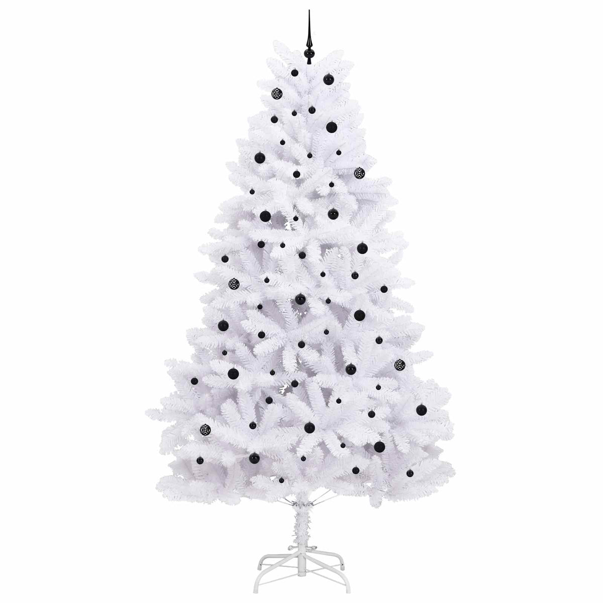 Kunstigt Hinged Juletræ Hvid 300 cm PVC og Stål