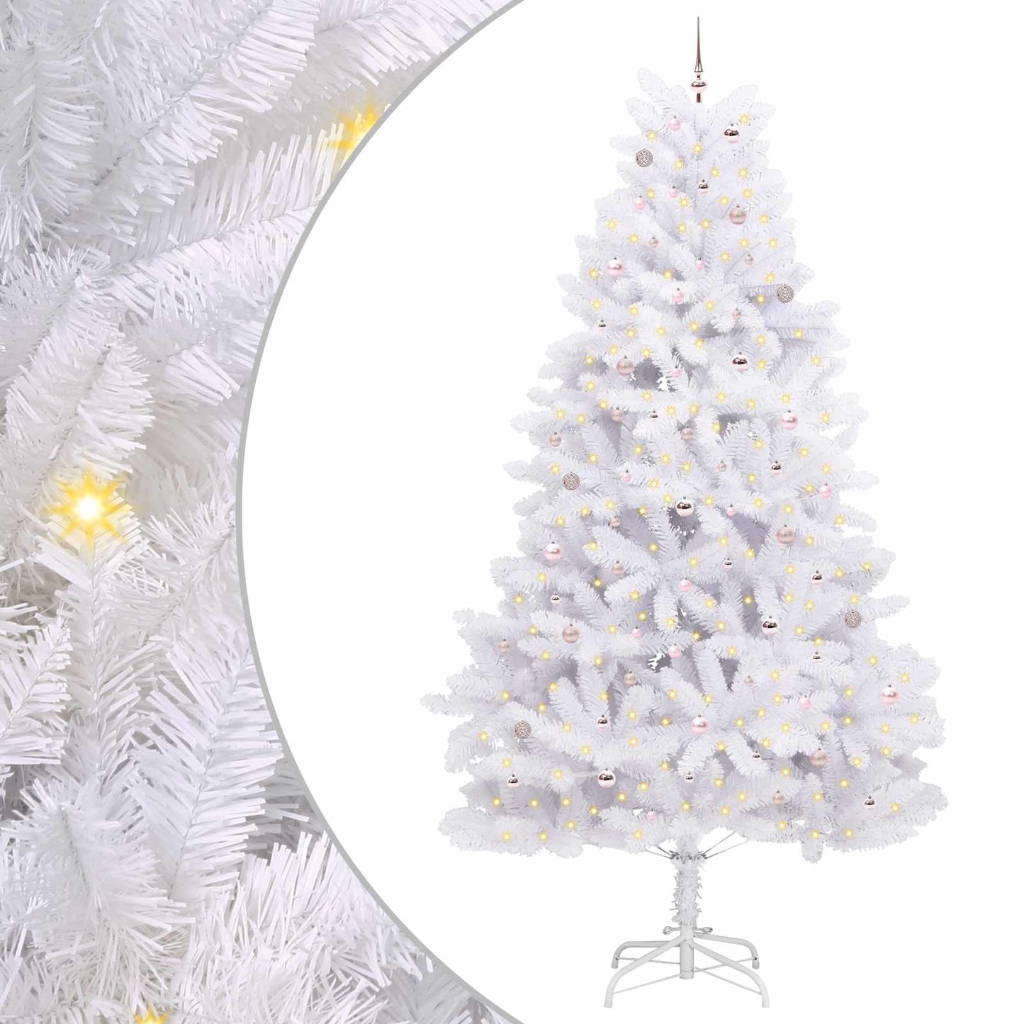 Kunstigt Hinged Juletræ Hvid 300 cm PVC og Stål