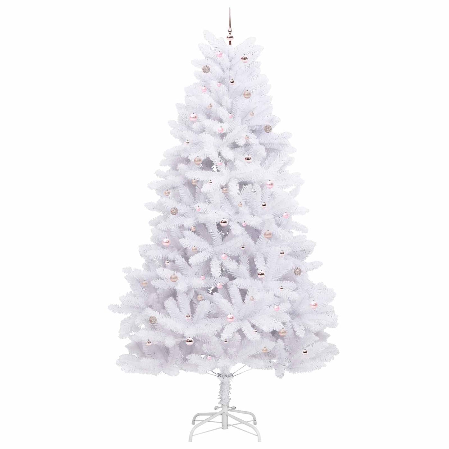Kunstigt Hinged Juletræ Hvid 300 cm PVC og Stål