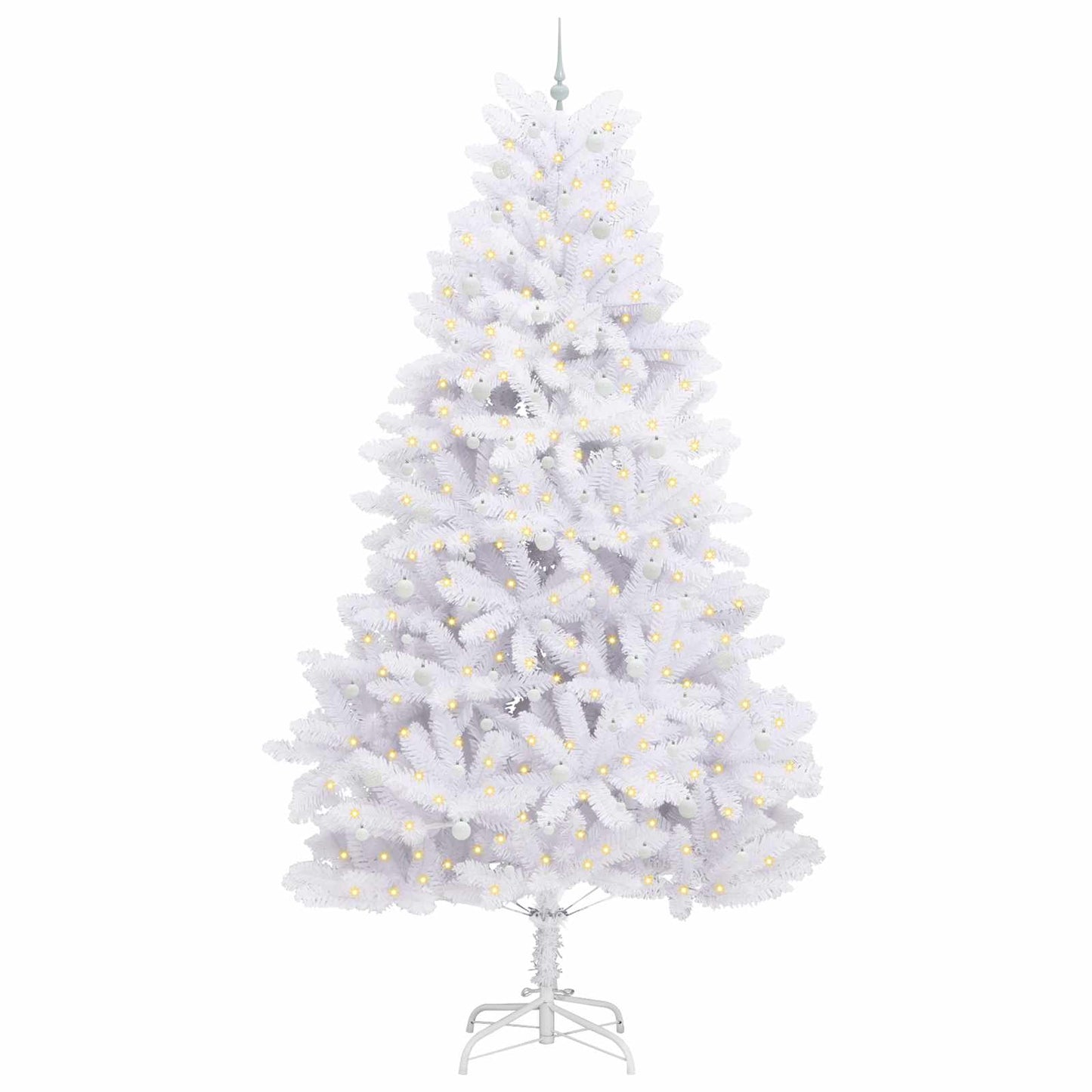 Kunstigt Hinged Juletræ Hvid 300 cm PVC og Stål