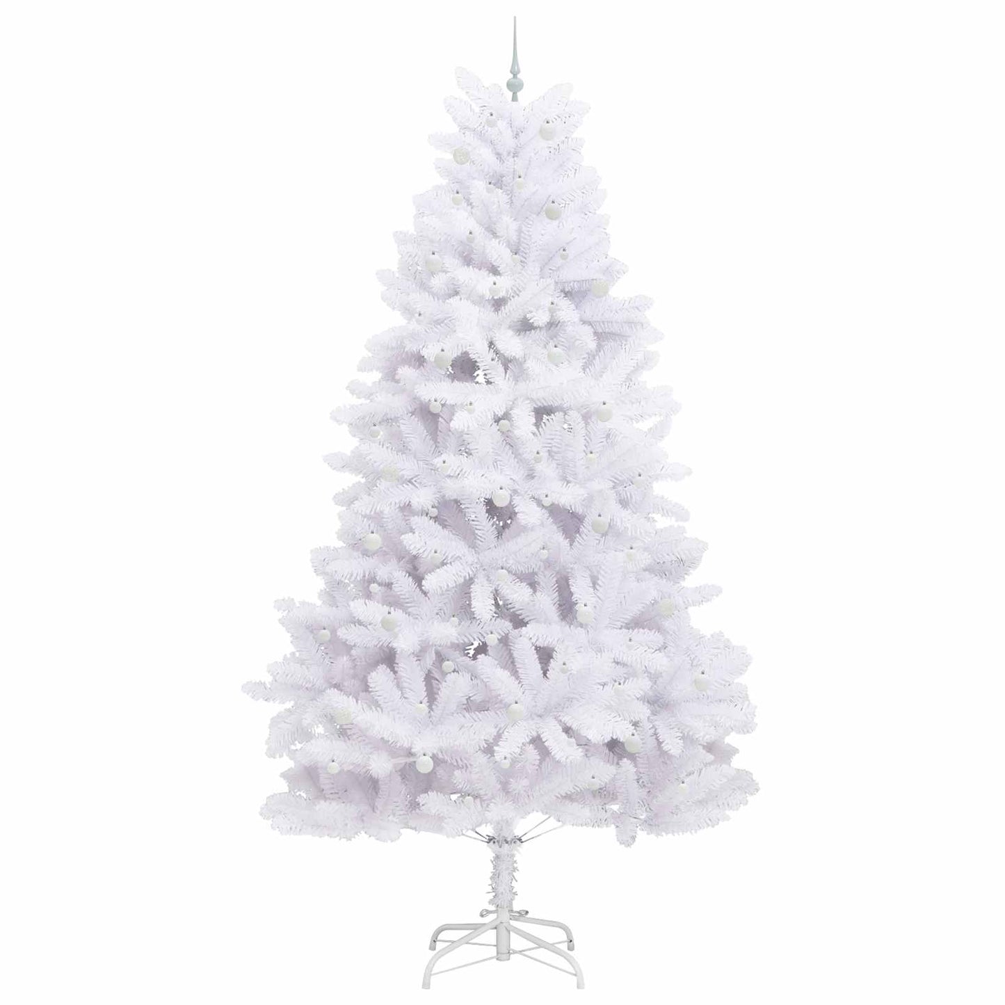 Kunstigt Hinged Juletræ Hvid 300 cm PVC og Stål
