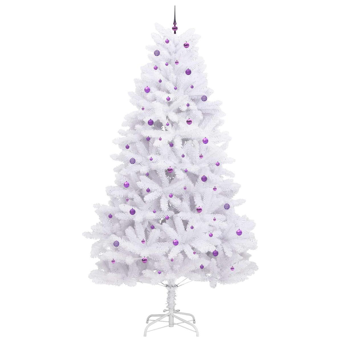 Kunstigt Hinged Juletræ Hvid 300 cm PVC og Stål
