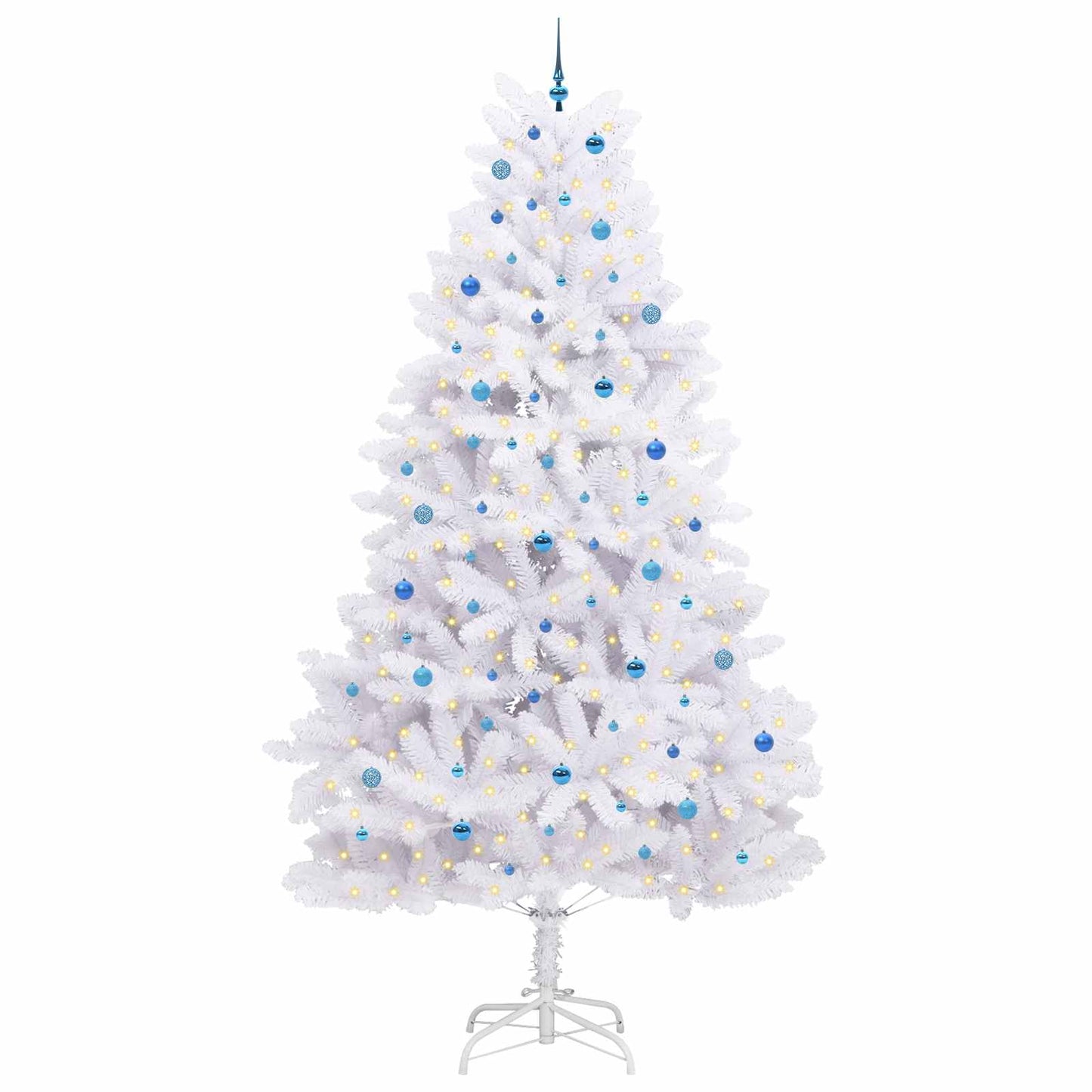 Kunstigt Hinged Juletræ Hvid 300 cm PVC og Stål