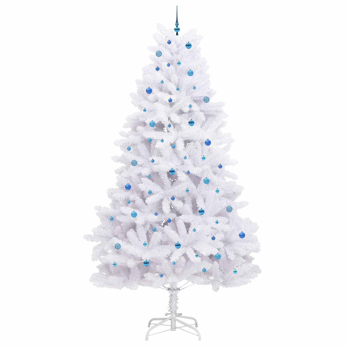 Kunstigt Hinged Juletræ Hvid 300 cm PVC og Stål