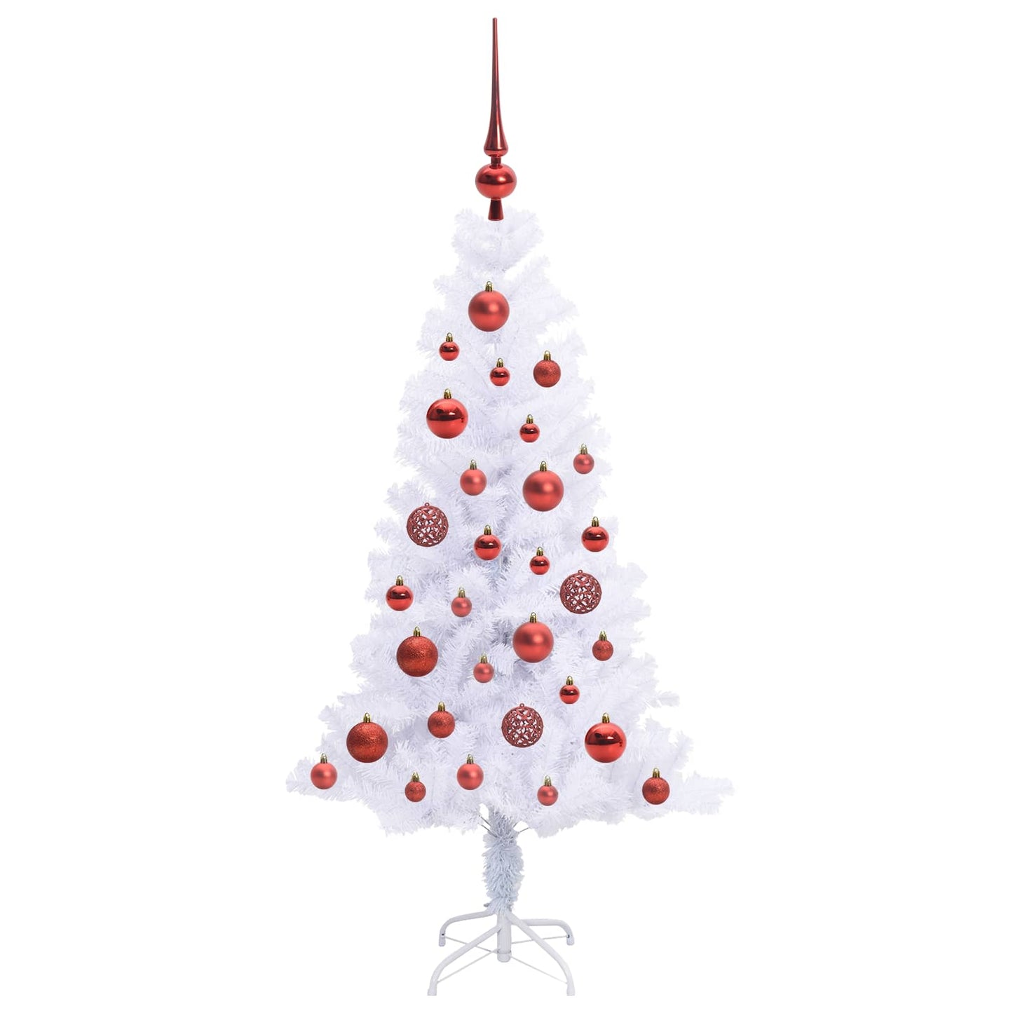 Kunstigt juletræ med 150 LED'er Hvid 120 cm PVC og Stål
