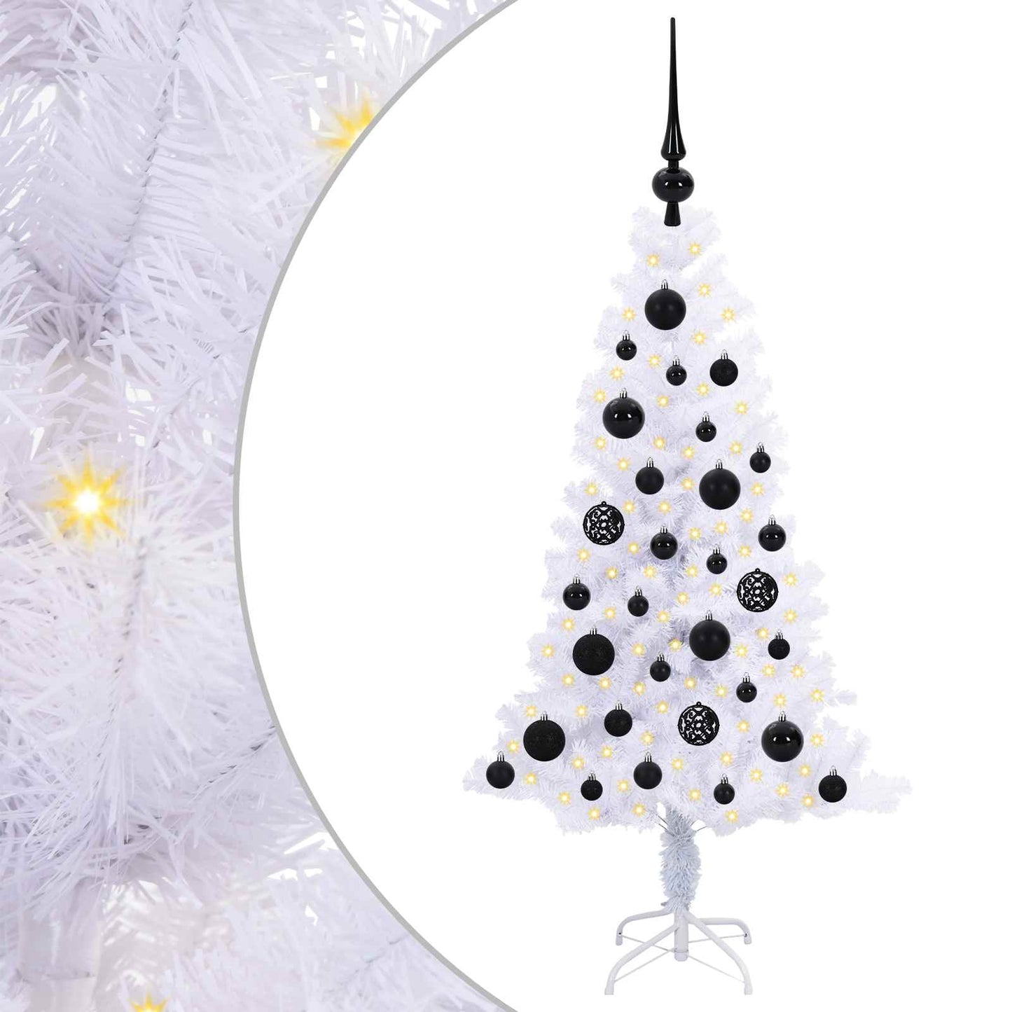 Kunstigt juletræ med 150 LED'er Hvid 120 cm PVC og Stål