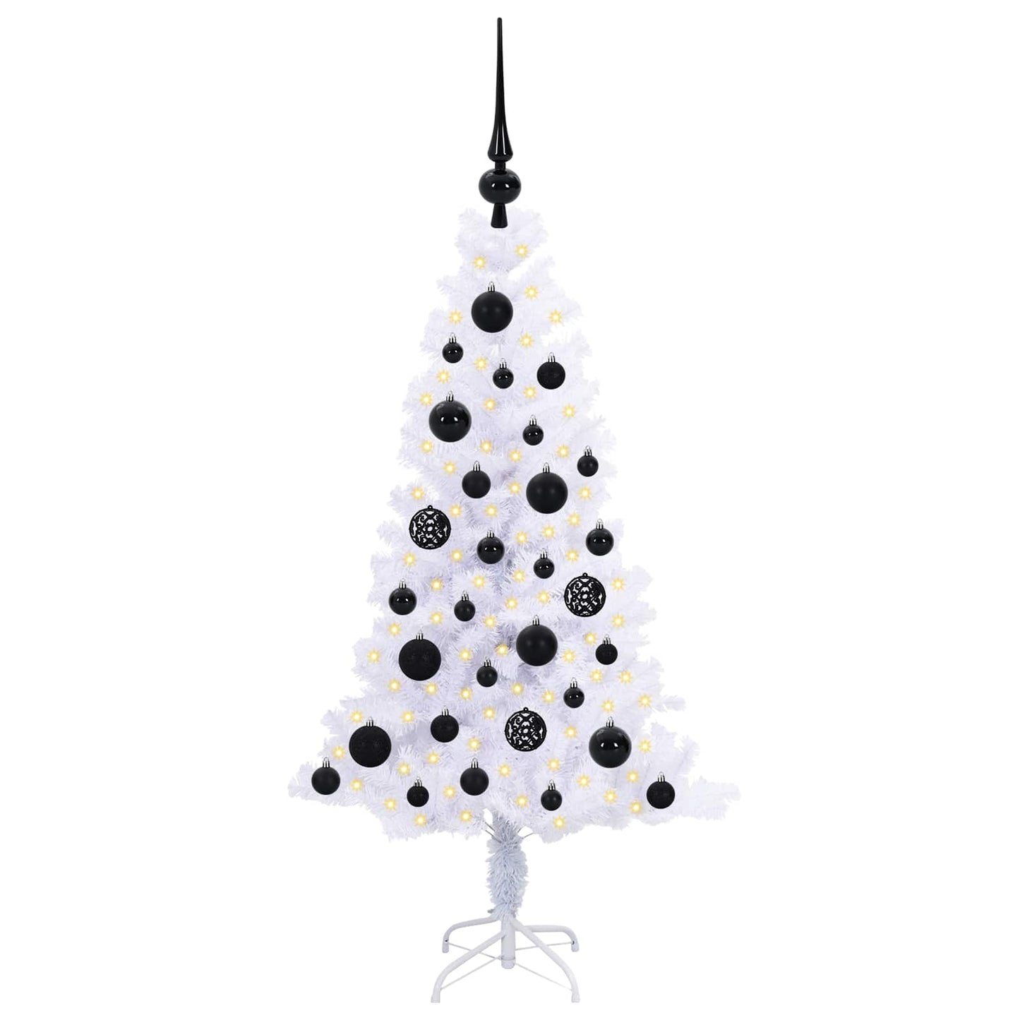 Kunstigt juletræ med 150 LED'er Hvid 120 cm PVC og Stål
