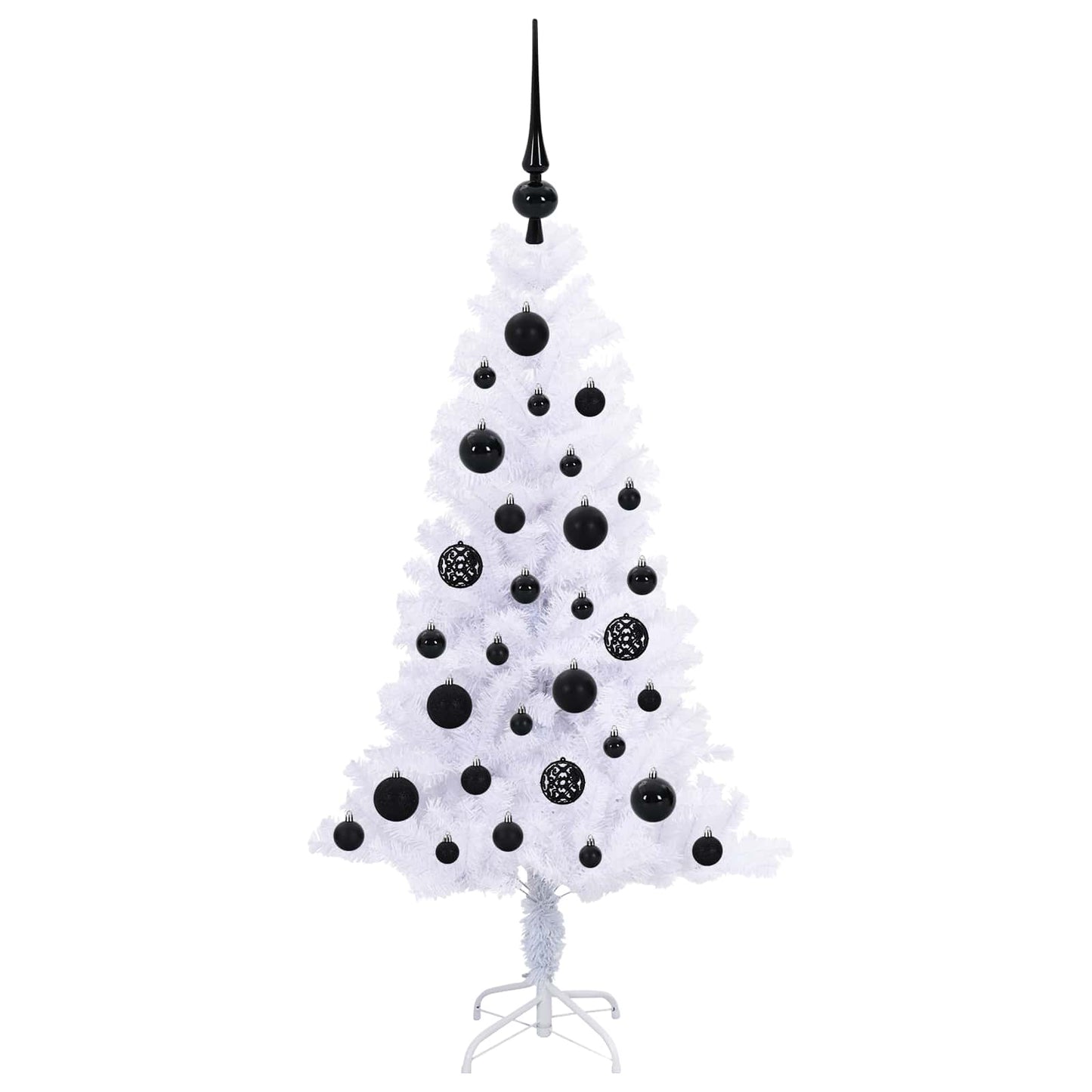 Kunstigt juletræ med 150 LED'er Hvid 120 cm PVC og Stål