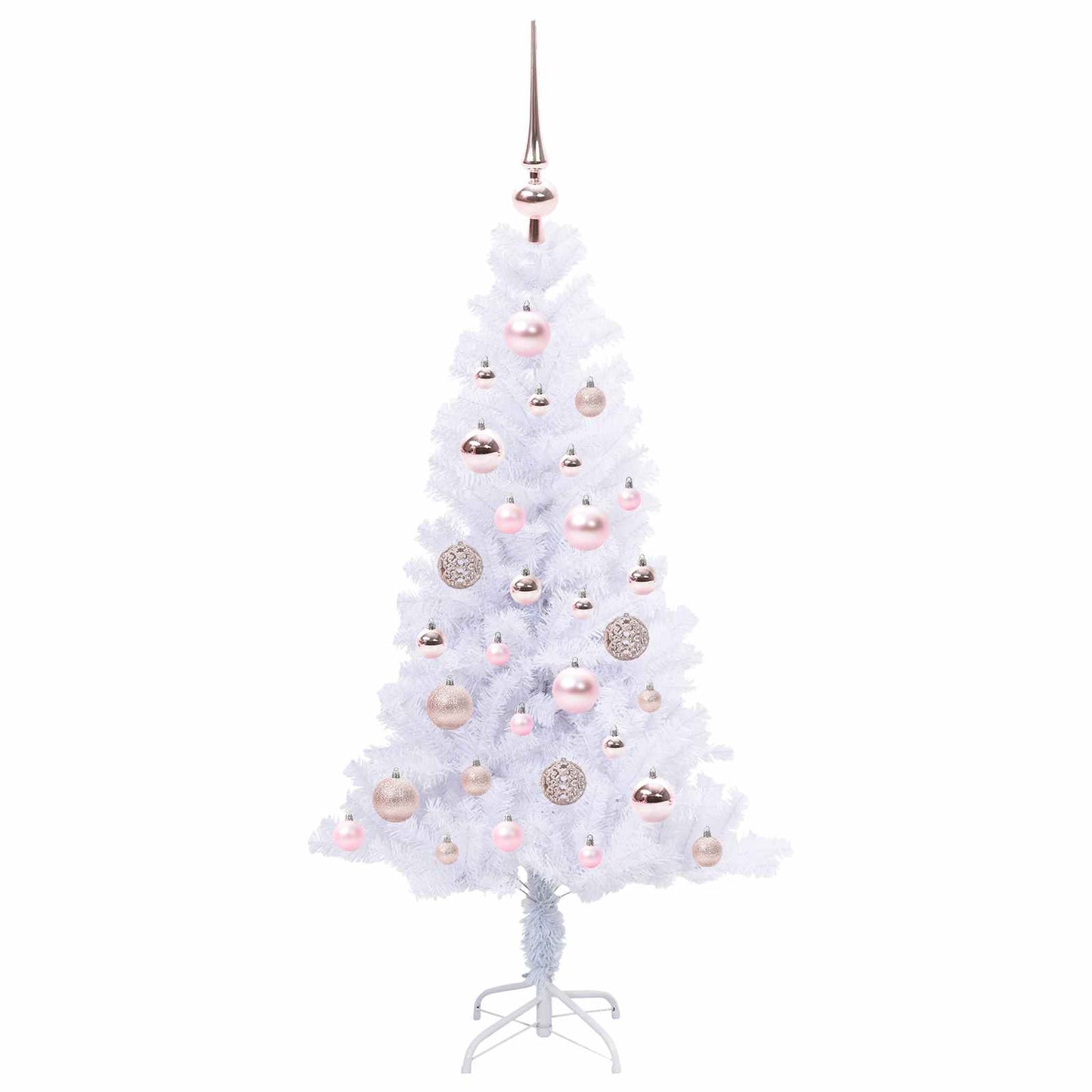 Kunstigt juletræ med 150 LED'er Hvid 120 cm PVC og Stål
