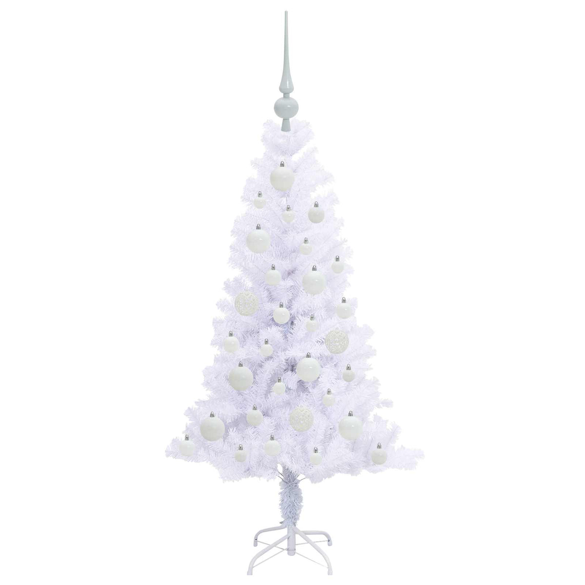 Kunstigt juletræ med 150 LED'er Hvid 120 cm PVC og Stål