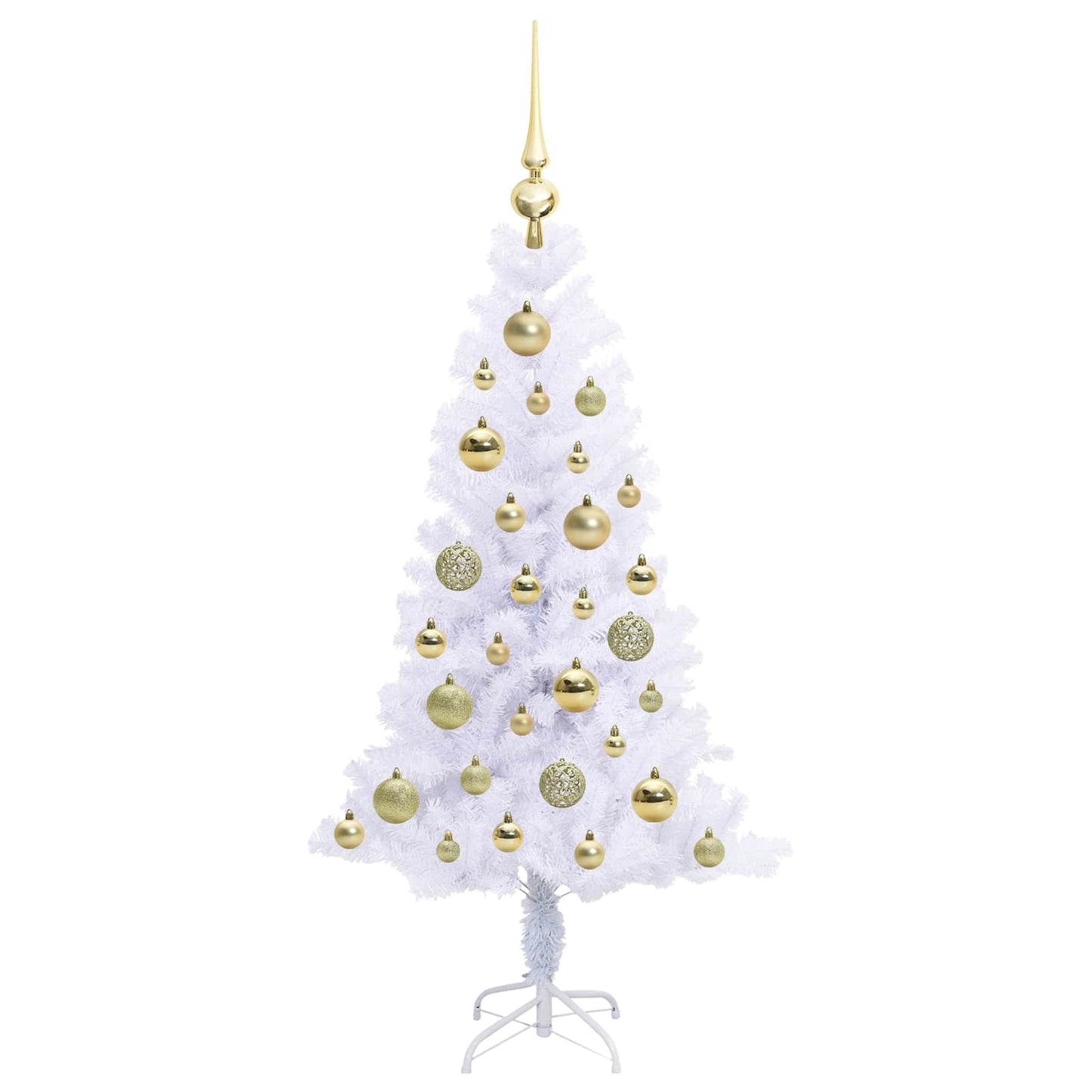 Kunstigt juletræ med 150 LED'er Hvid 120 cm PVC og Stål