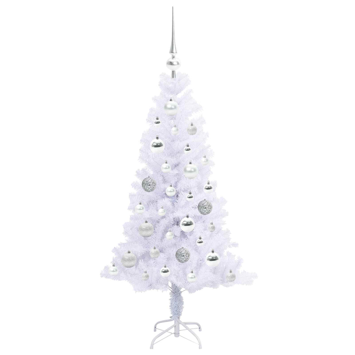 Kunstigt juletræ med 150 LED'er Hvid 120 cm PVC og Stål