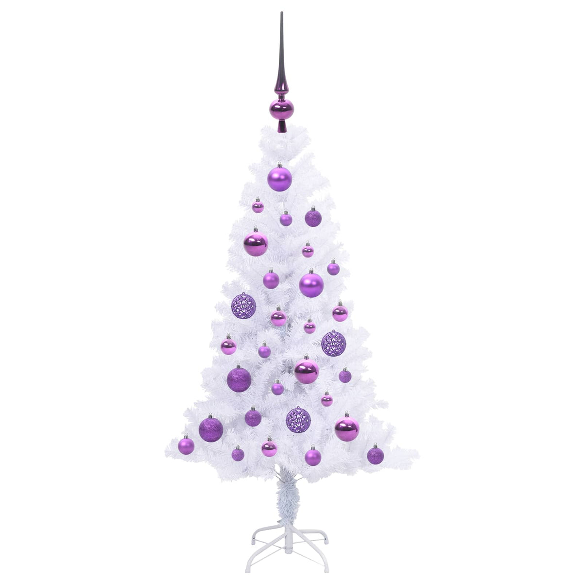 Kunstigt juletræ med 150 LED'er Hvid 120 cm PVC og Stål