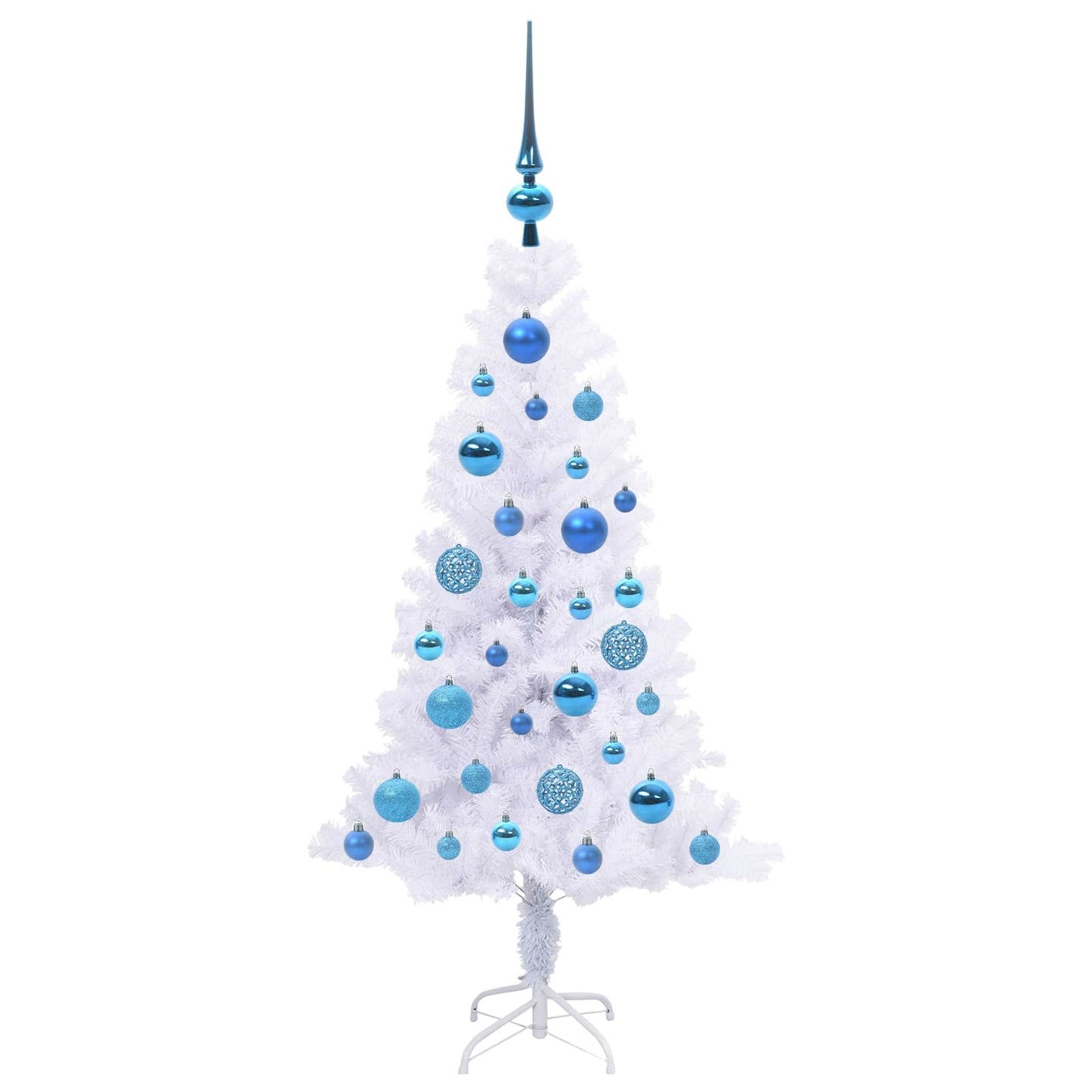 Kunstigt juletræ med 150 LED'er Hvid 120 cm PVC og Stål