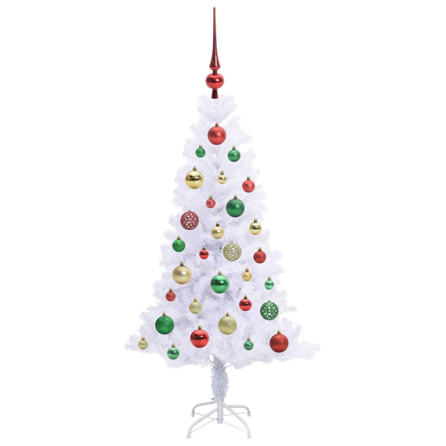 Kunstigt juletræ med 150 LED'er Hvid 120 cm PVC og Stål