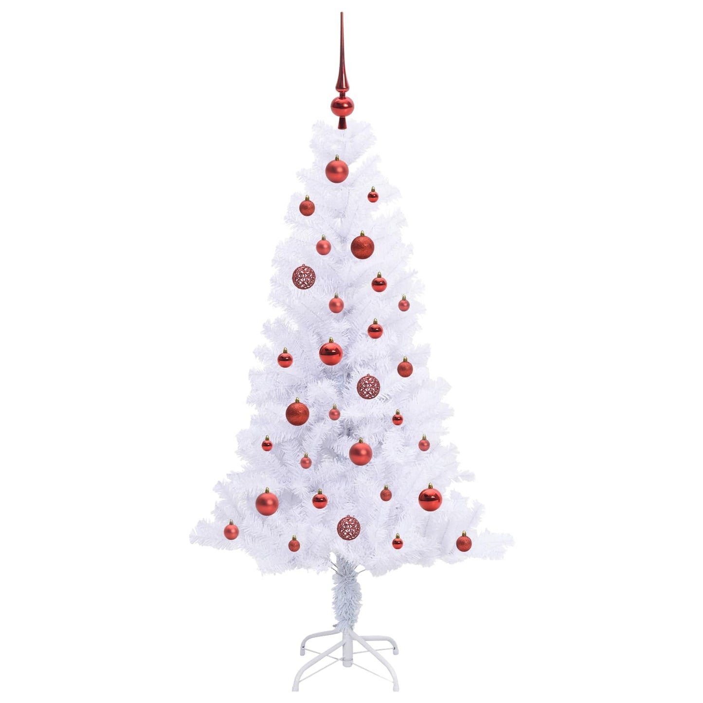 Kunstigt juletræ med 150 LED'er Hvid 150 cm PVC og Stål