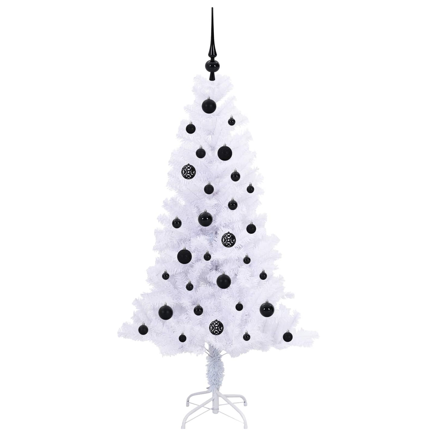 Kunstigt juletræ med 150 LED'er Hvid 150 cm PVC og Stål