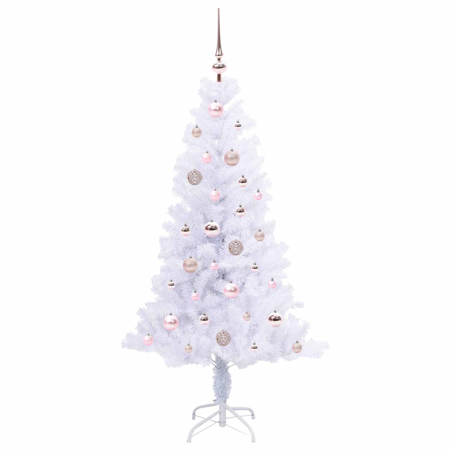 Kunstigt juletræ med 150 LED'er Hvid 150 cm PVC og Stål