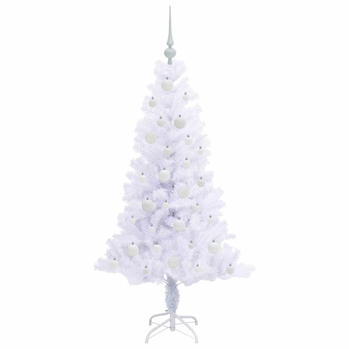 Kunstigt juletræ med 150 LED'er Hvid 150 cm PVC og Stål