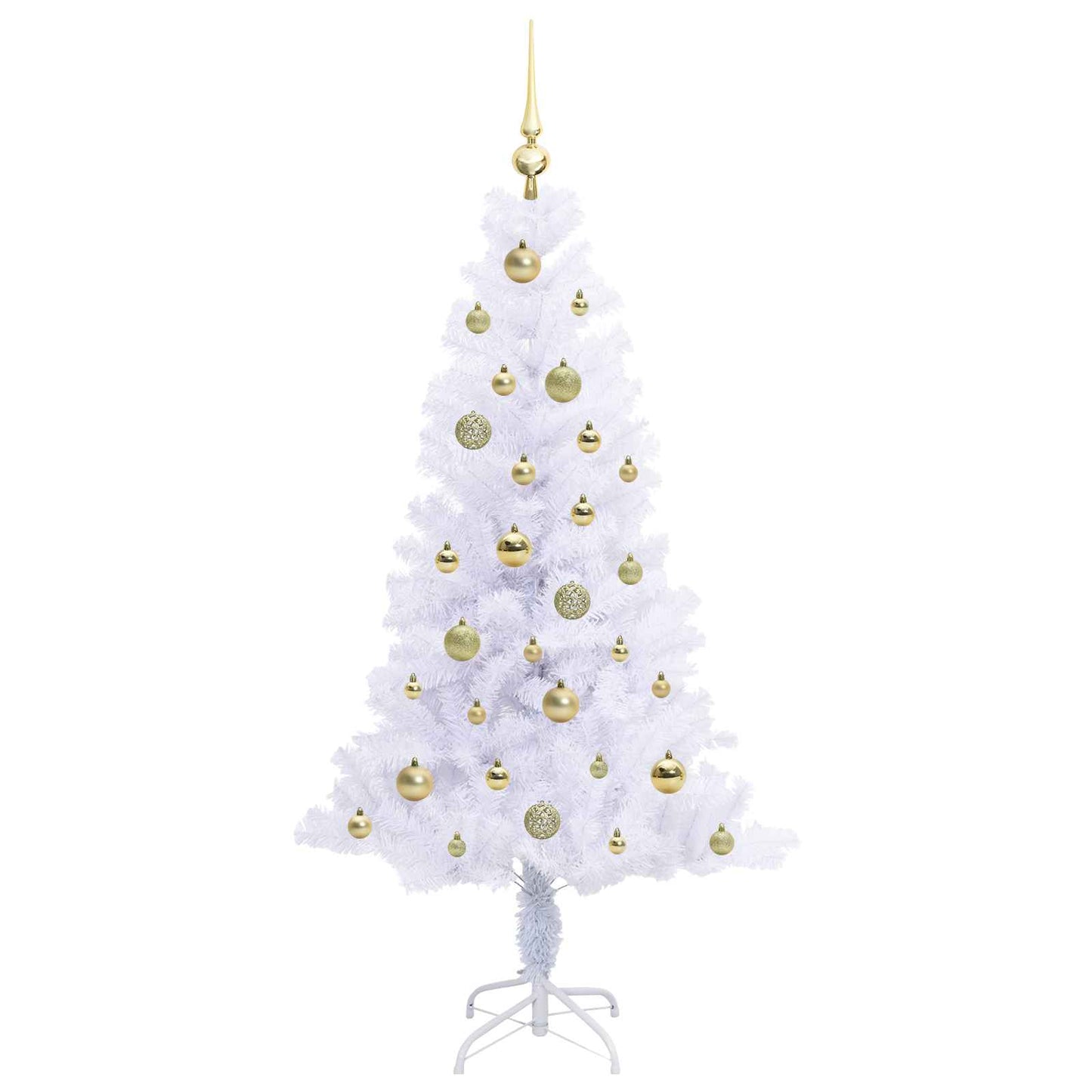 Kunstigt juletræ med 150 LED'er Hvid 150 cm PVC og Stål