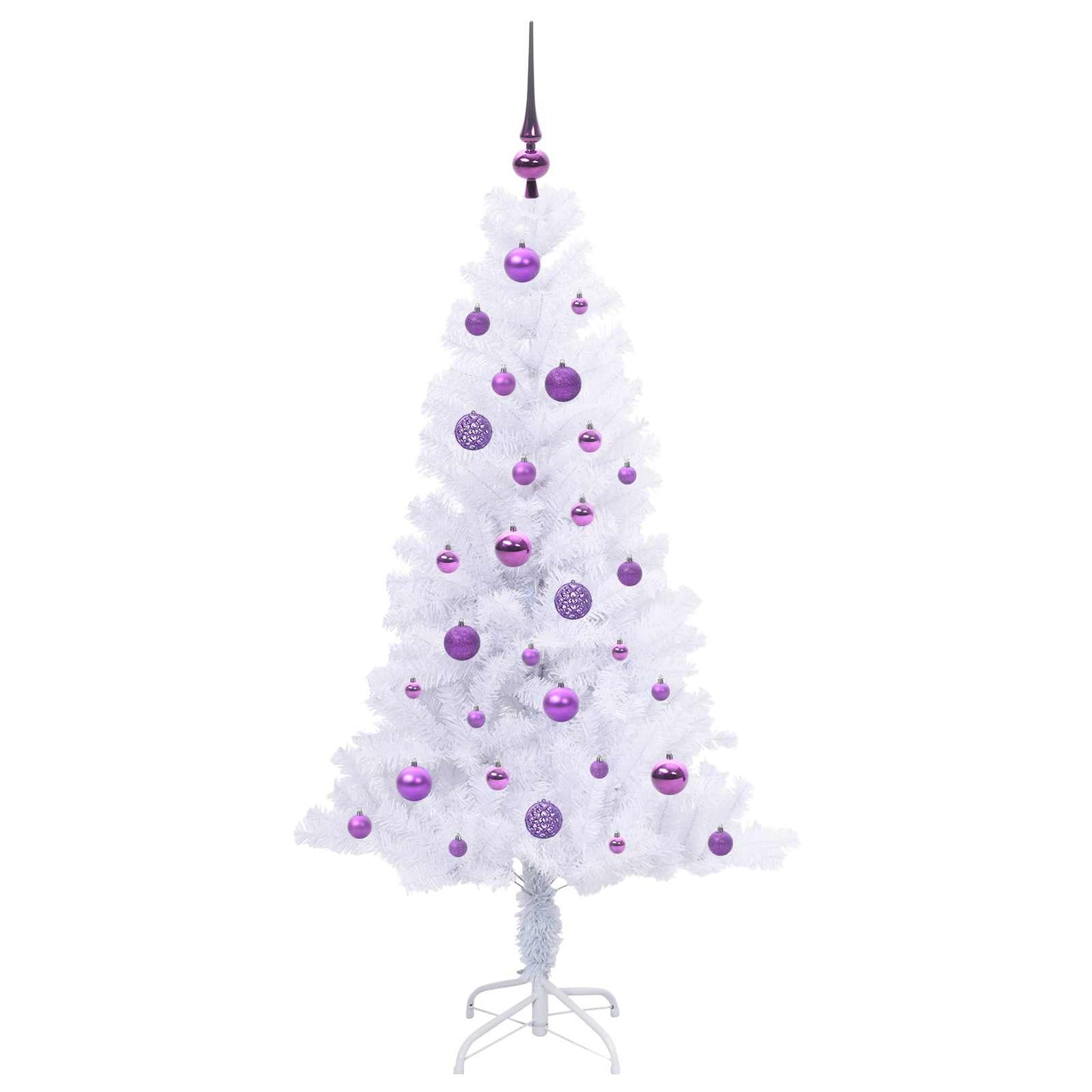 Kunstigt juletræ med 150 LED'er Hvid 150 cm PVC og Stål