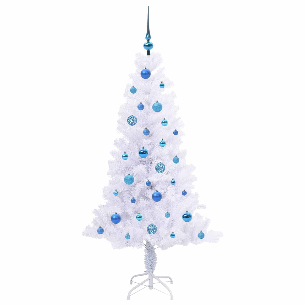 Kunstigt juletræ med 150 LED'er Hvid 150 cm PVC og Stål