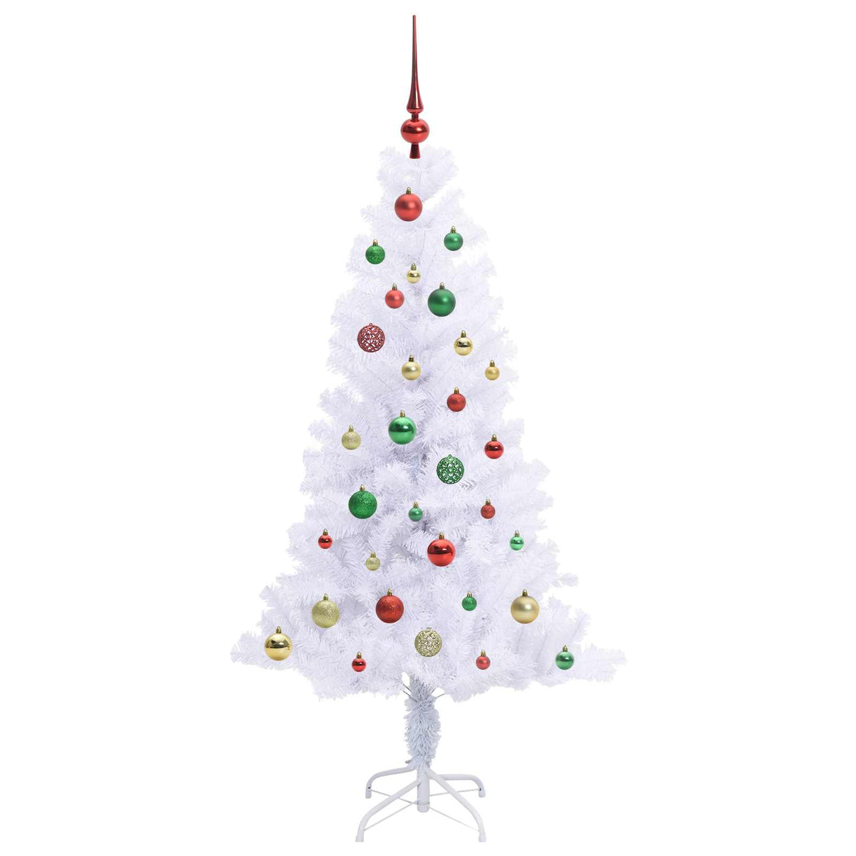 Kunstigt juletræ med 150 LED'er Hvid 150 cm PVC og Stål
