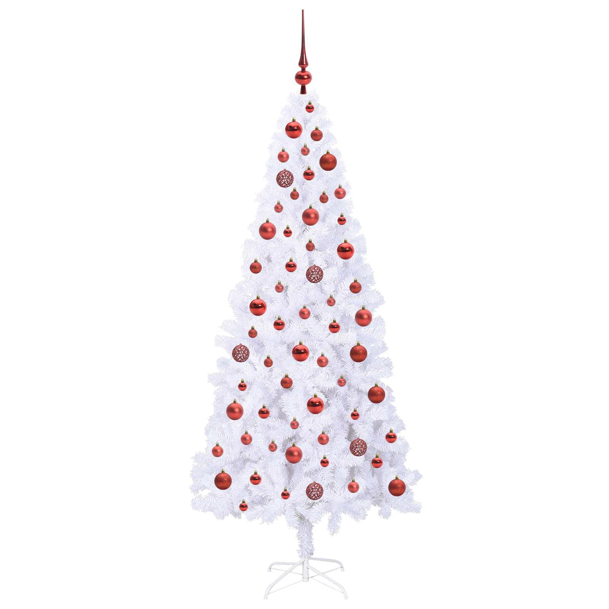 Kunstigt juletræ med 300 LED'er Hvid 180 cm PVC og Stål