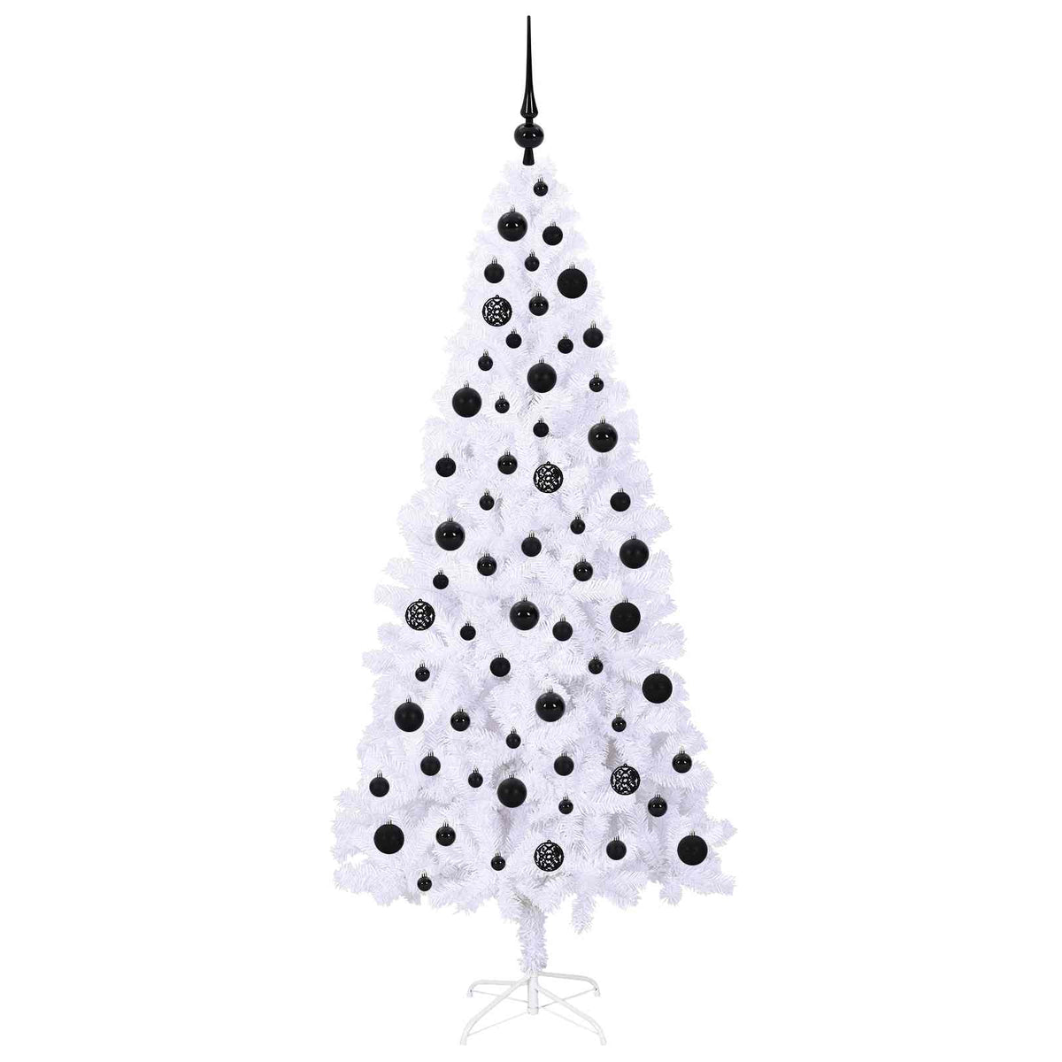 Kunstigt juletræ med 300 LED'er Hvid 180 cm PVC og Stål