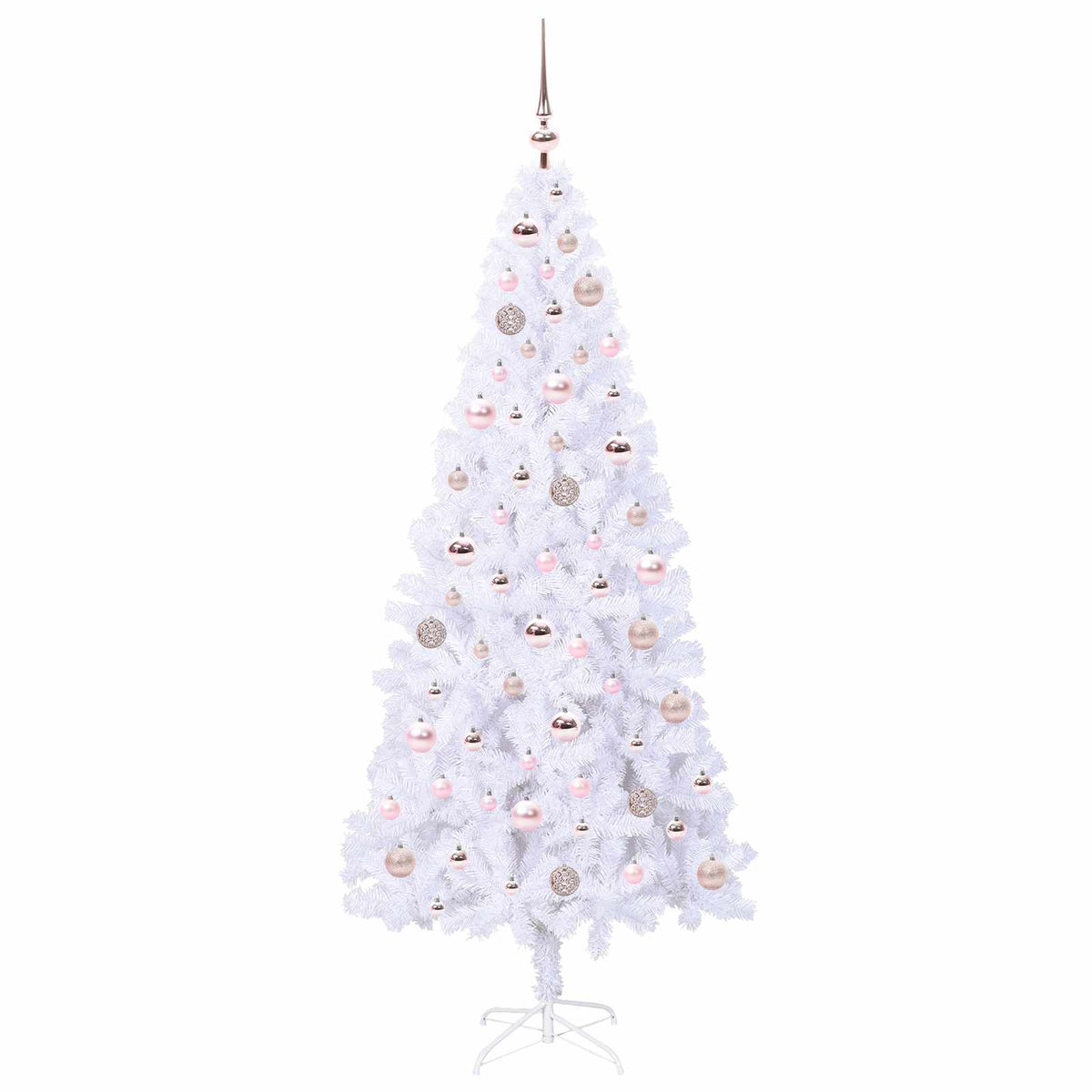 Kunstigt juletræ med 300 LED'er Hvid 180 cm PVC og Stål
