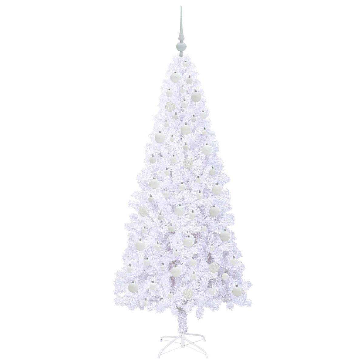 Kunstigt juletræ med 300 LED'er Hvid 180 cm PVC og Stål