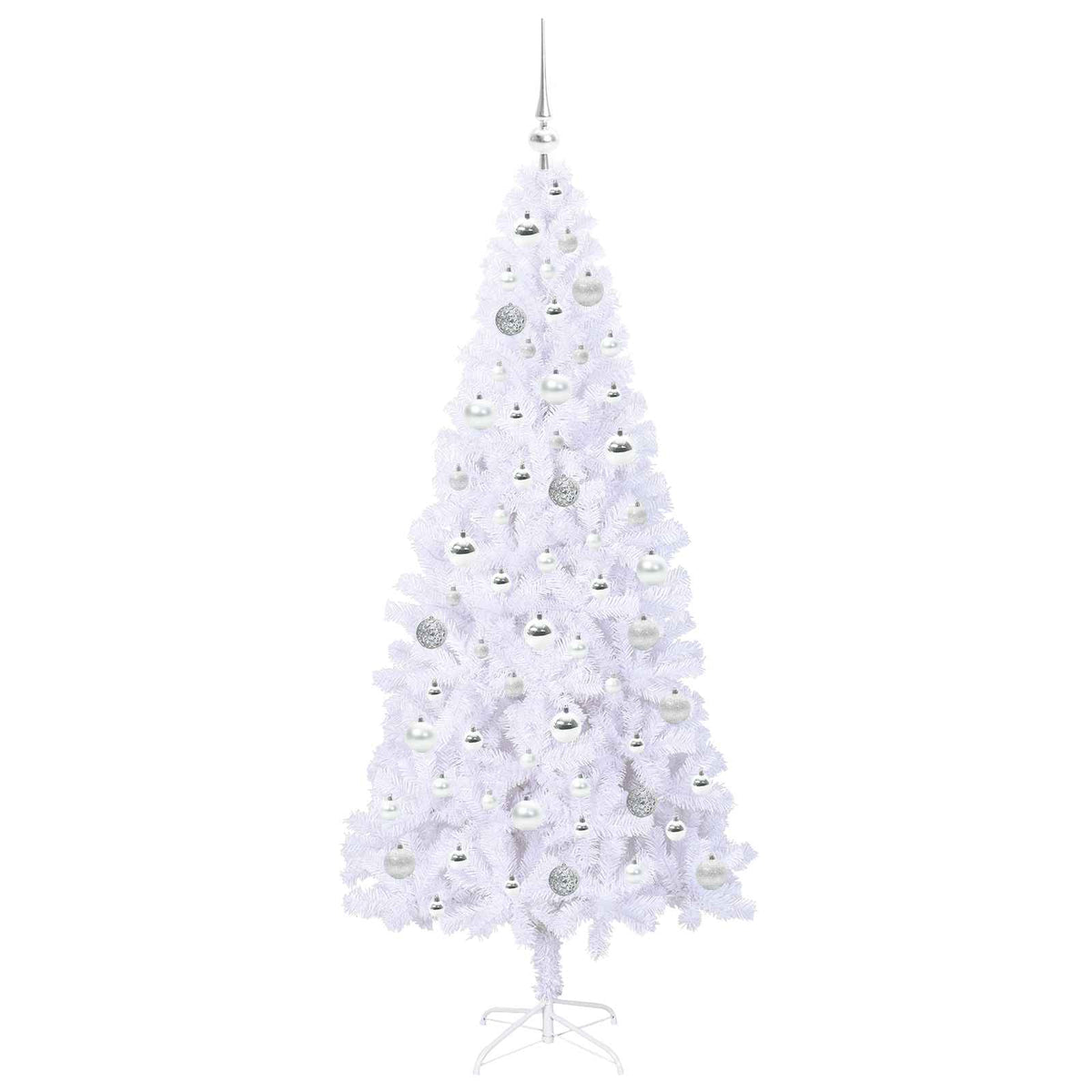 Kunstigt juletræ med 300 LED'er Hvid 180 cm PVC og Stål