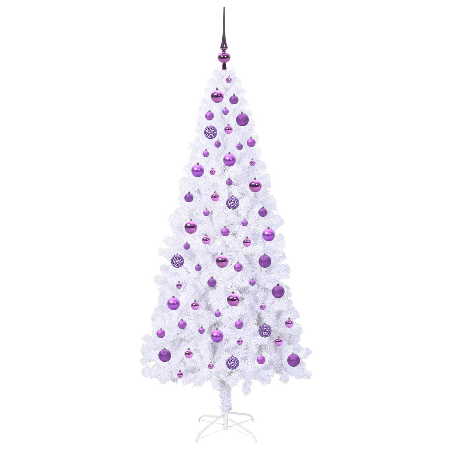 Kunstigt juletræ med 300 LED'er Hvid 180 cm PVC og Stål