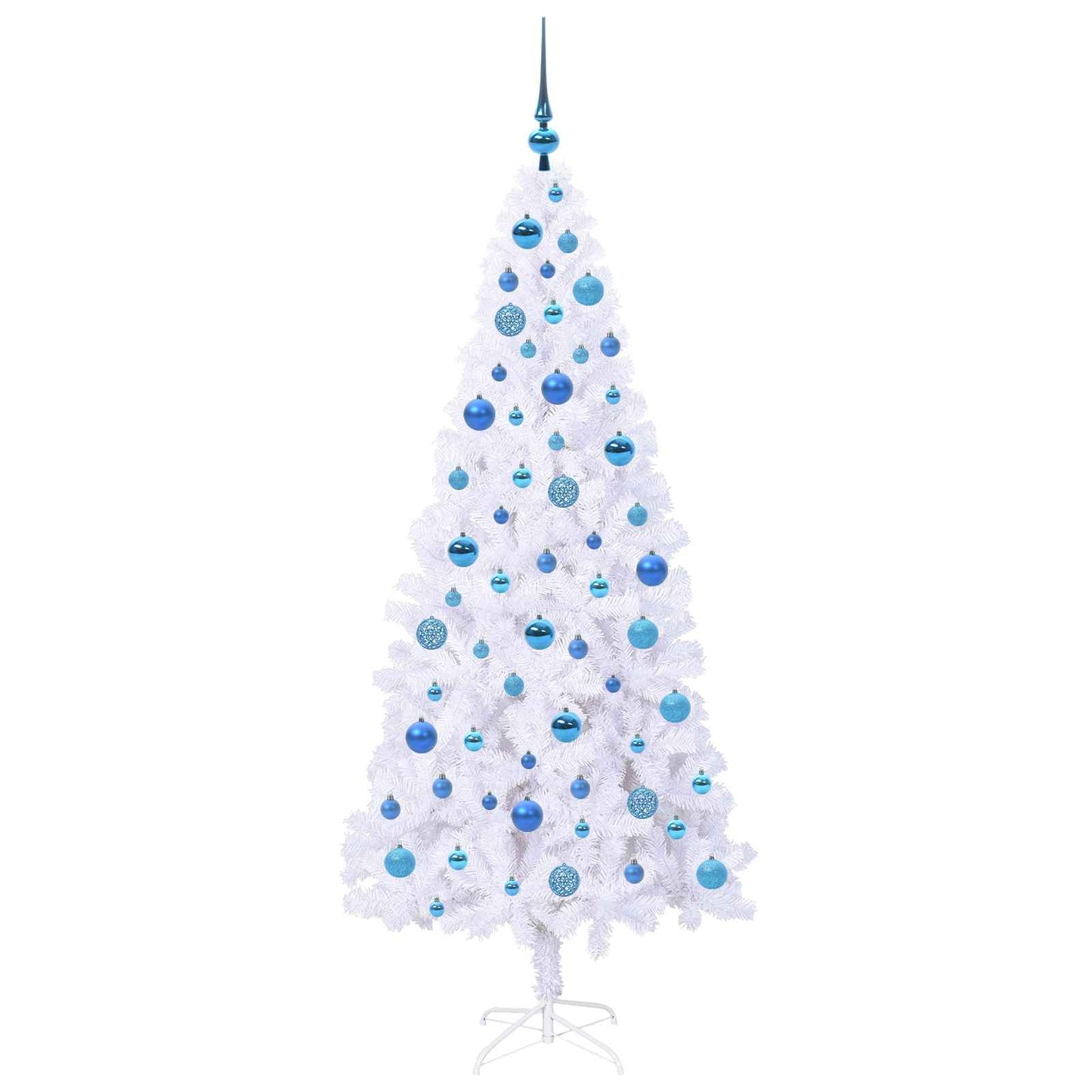 Kunstigt juletræ med 300 LED'er Hvid 180 cm PVC og Stål