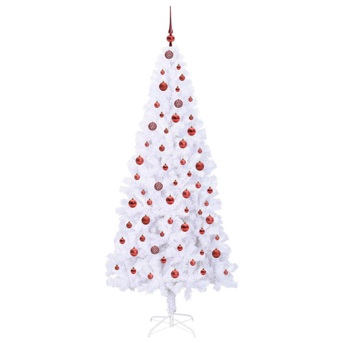 Kunstigt juletræ med 300 LED'er Hvid 210 cm PVC og Stål