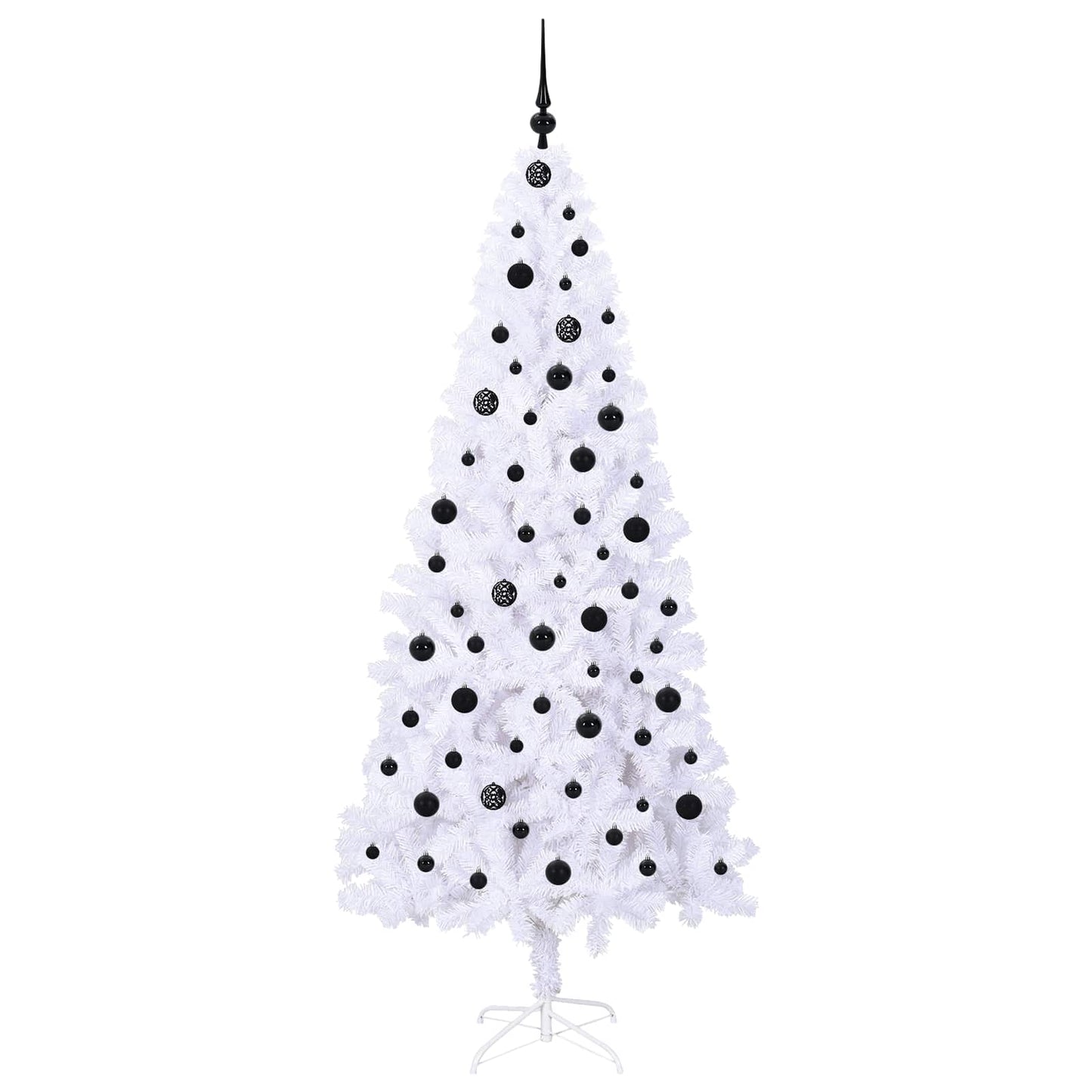 Kunstigt juletræ med 300 LED'er Hvid 210 cm PVC og Stål