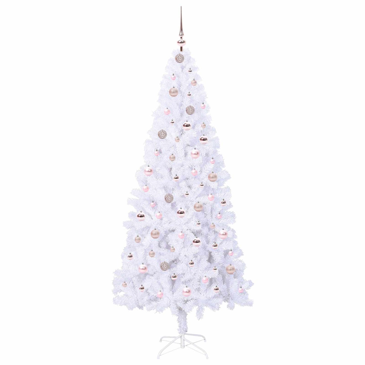 Kunstigt juletræ med 300 LED'er Hvid 210 cm PVC og Stål