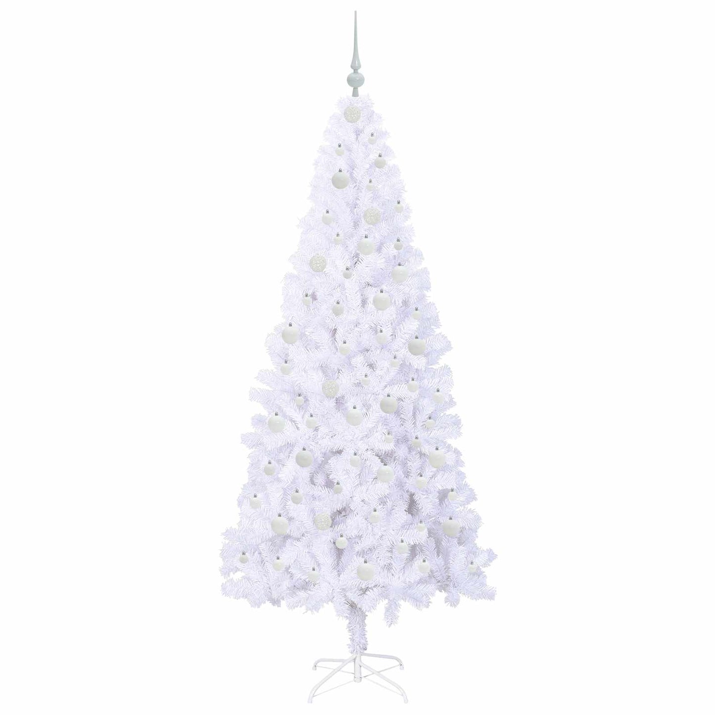 Kunstigt juletræ med 300 LED'er Hvid 210 cm PVC og Stål