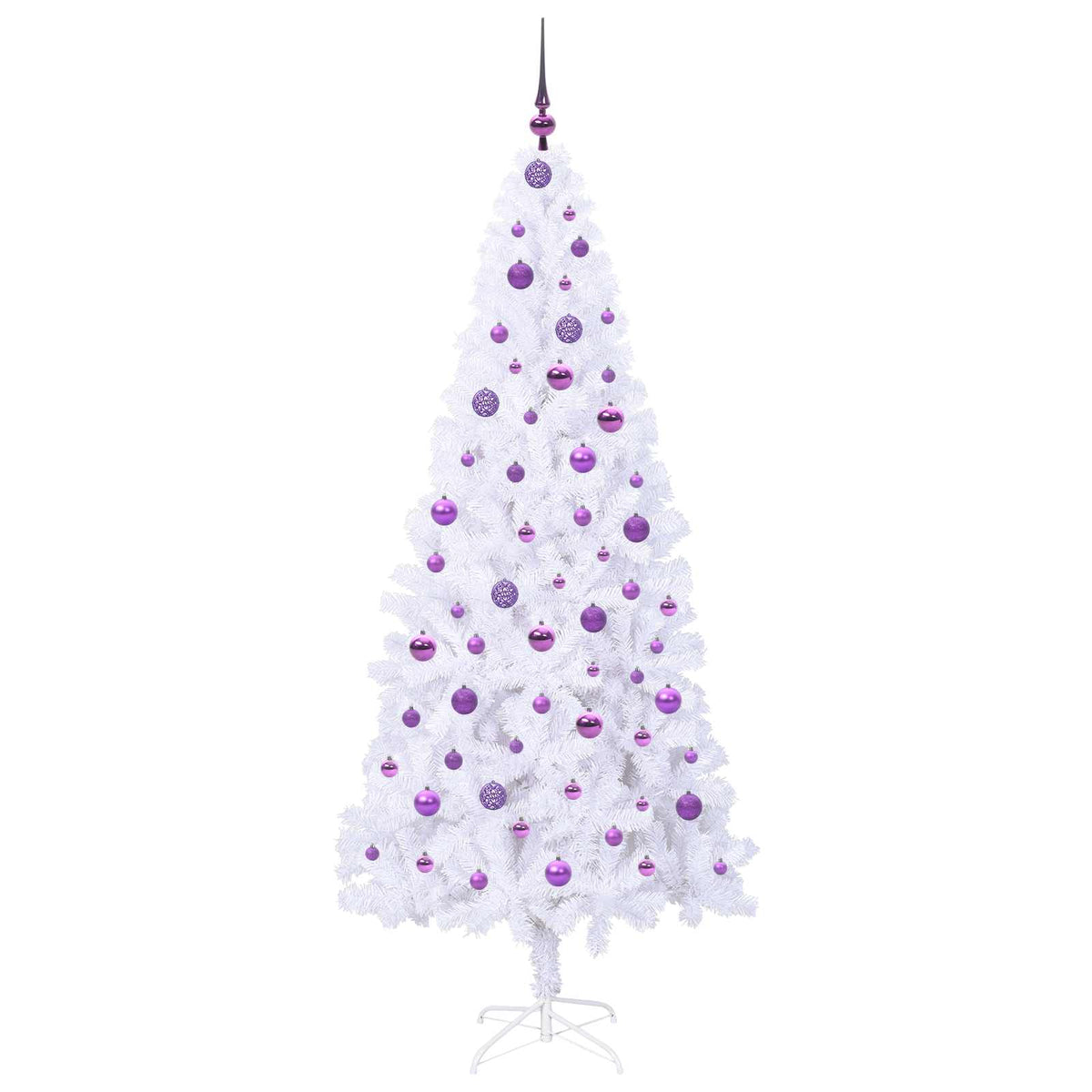Kunstigt juletræ med 300 LED'er Hvid 210 cm PVC og Stål