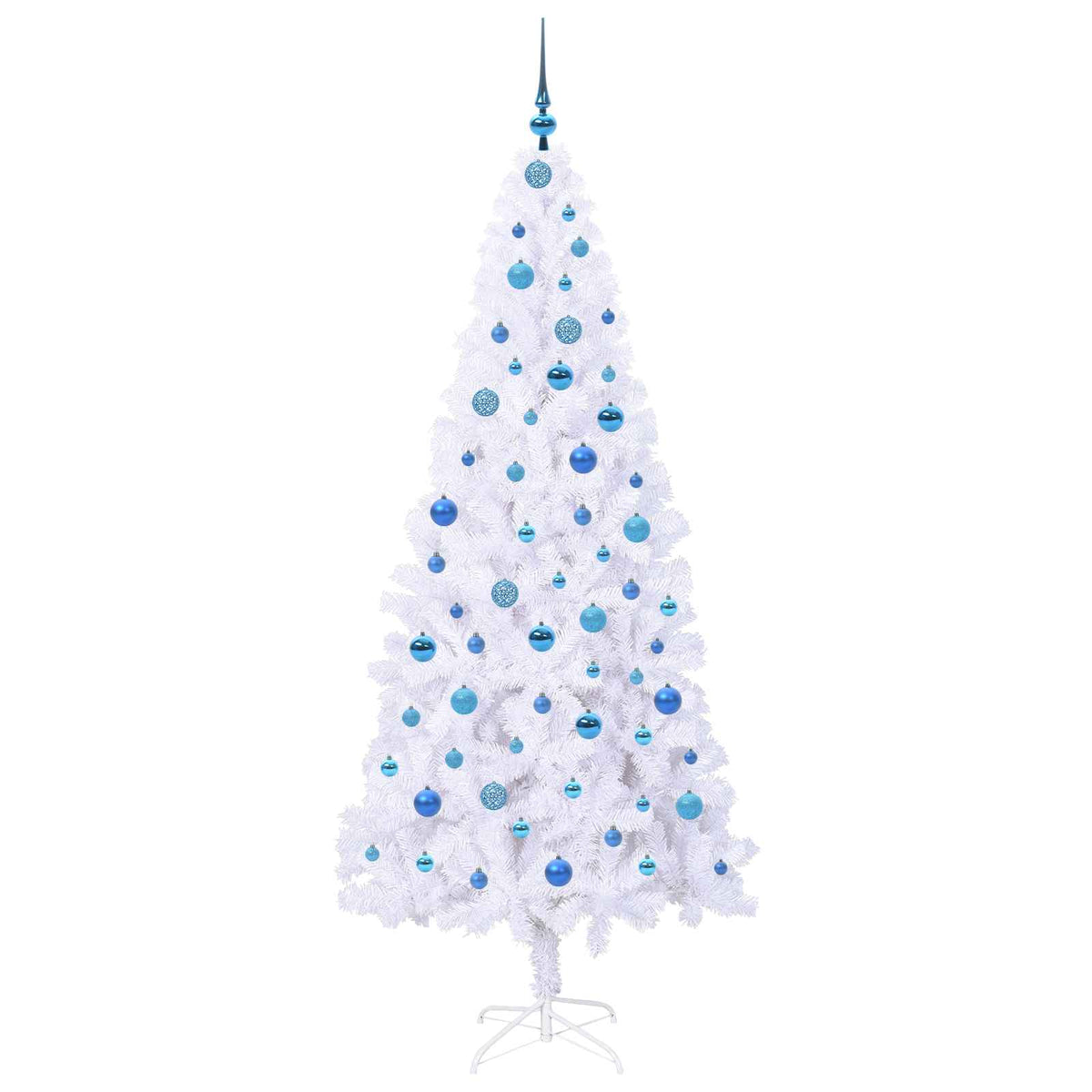 Kunstigt juletræ med 300 LED'er Hvid 210 cm PVC og Stål