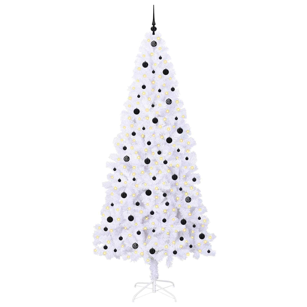 Kunstigt juletræ med 300 LED'er Hvid 240 cm PVC og Stål