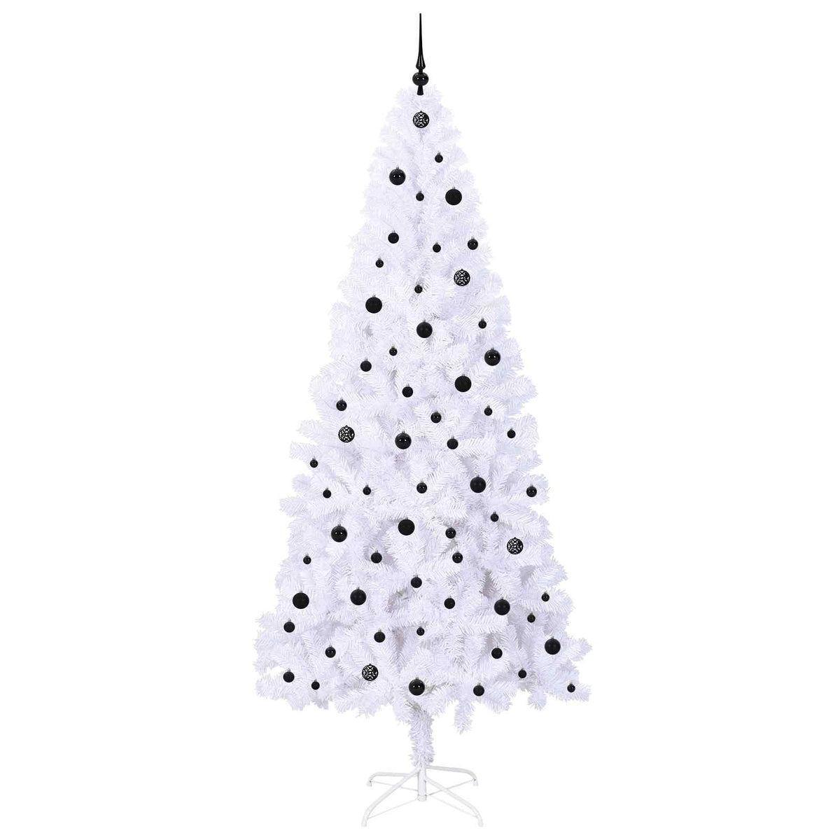 Kunstigt juletræ med 300 LED'er Hvid 240 cm PVC og Stål