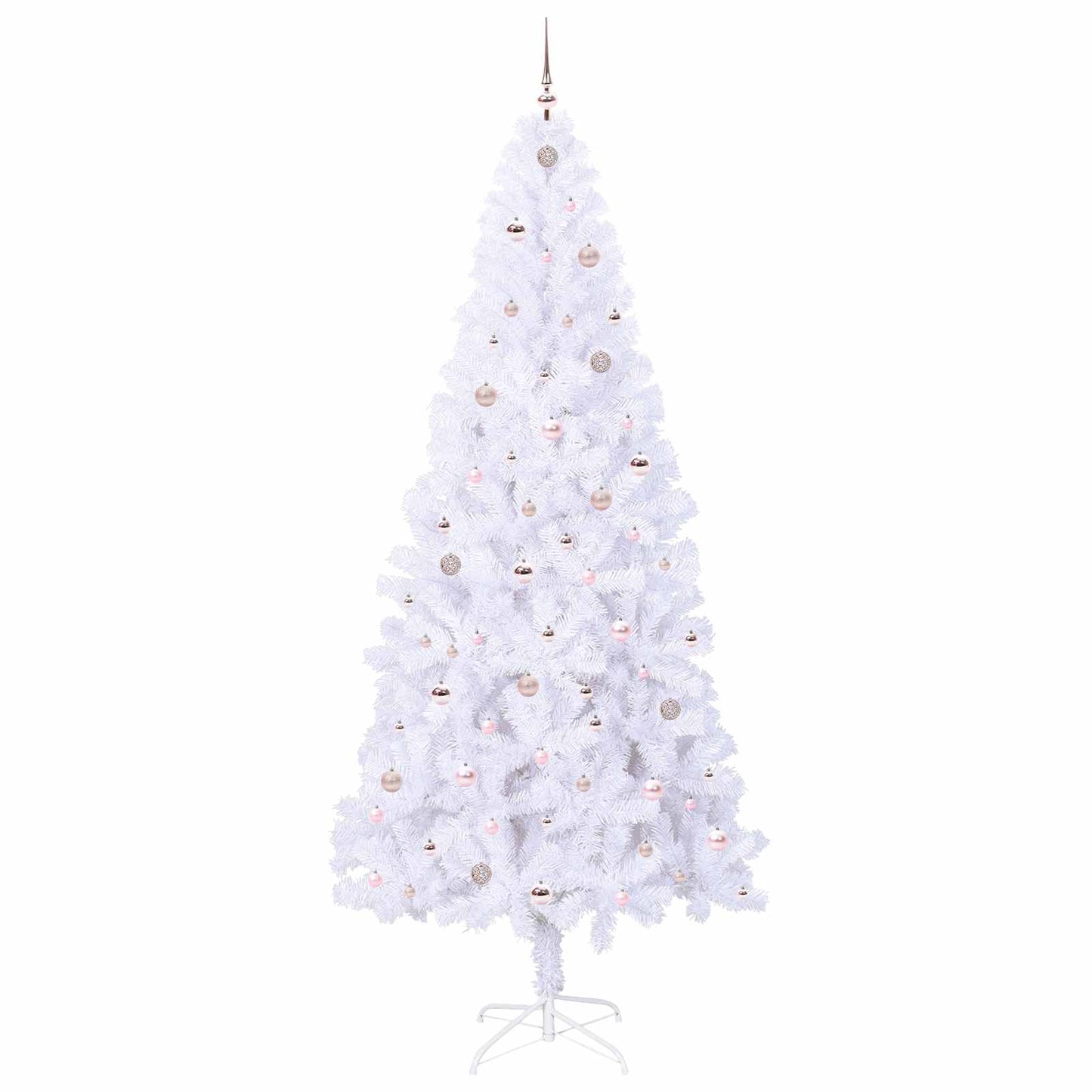 Kunstigt juletræ med 300 LED'er Hvid 240 cm PVC og Stål