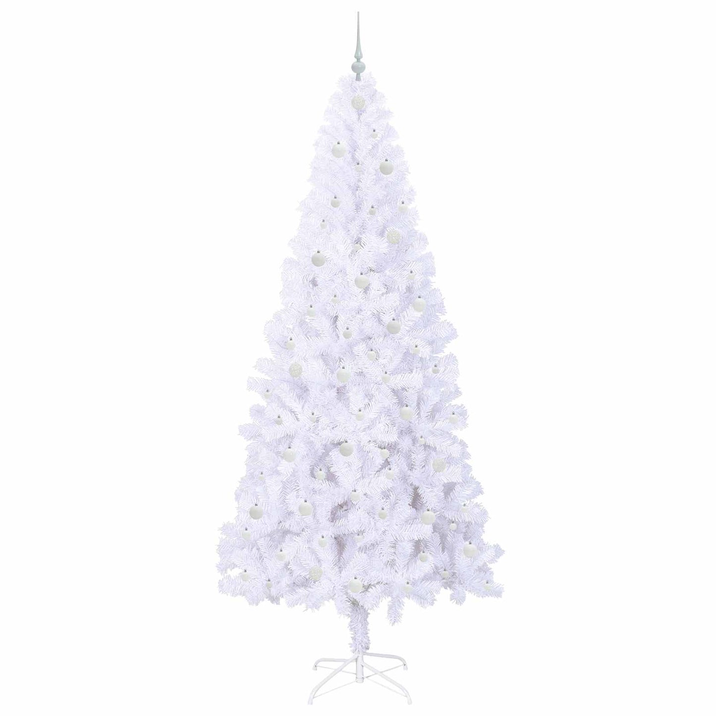Kunstigt juletræ med 300 LED'er Hvid 240 cm PVC og Stål